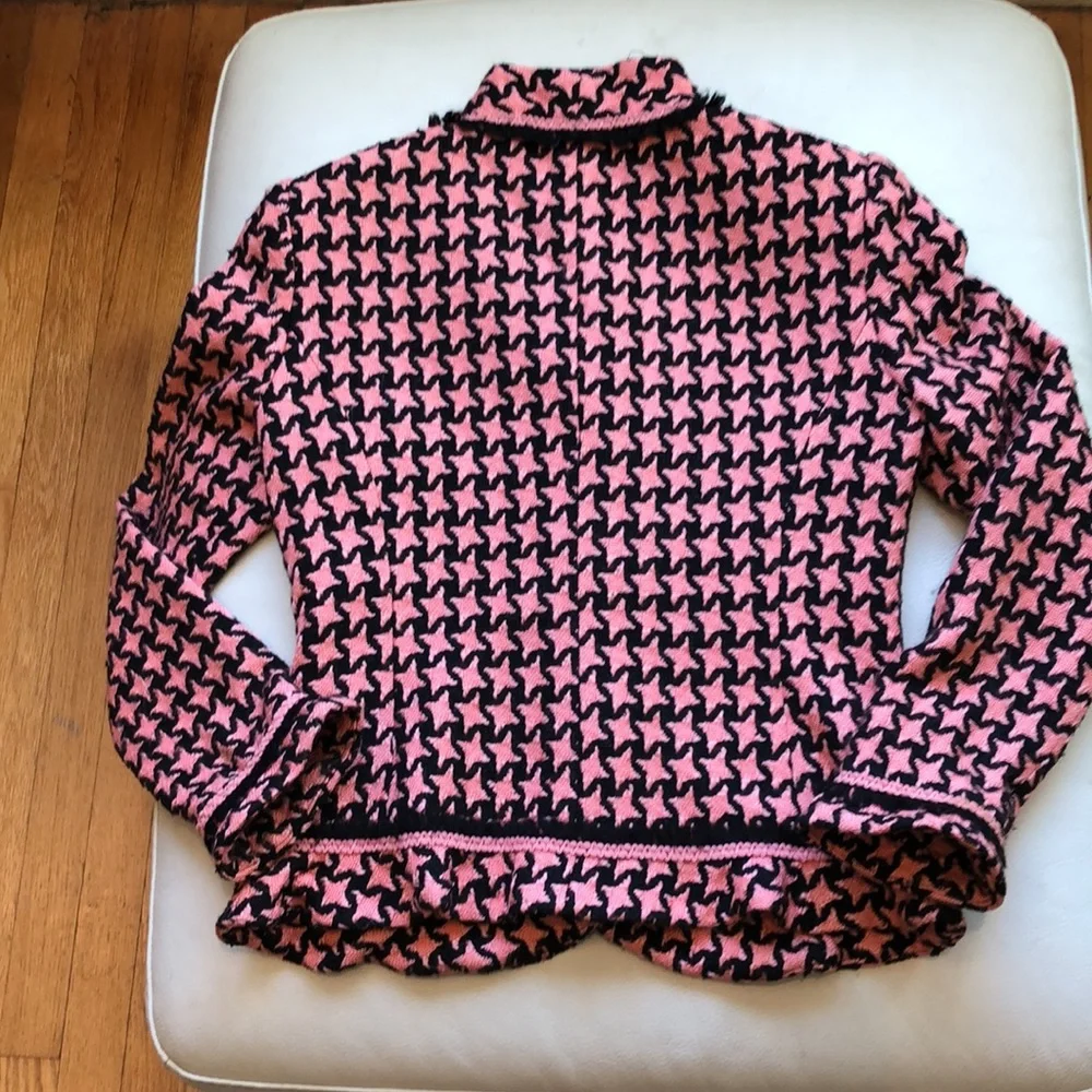 Sara Campbell coral/black houndstooth blazer - Picture 8 of 8
